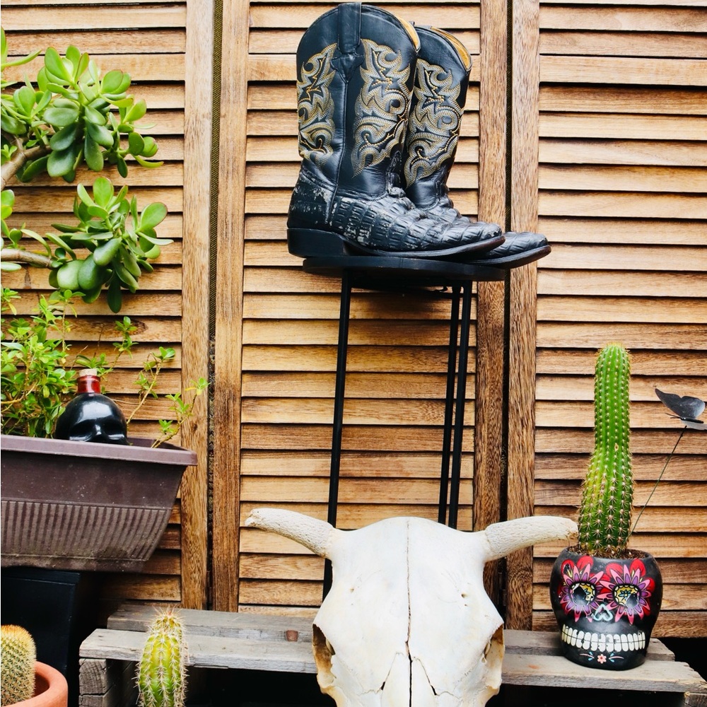 Black Leather Western Cowboy Boots